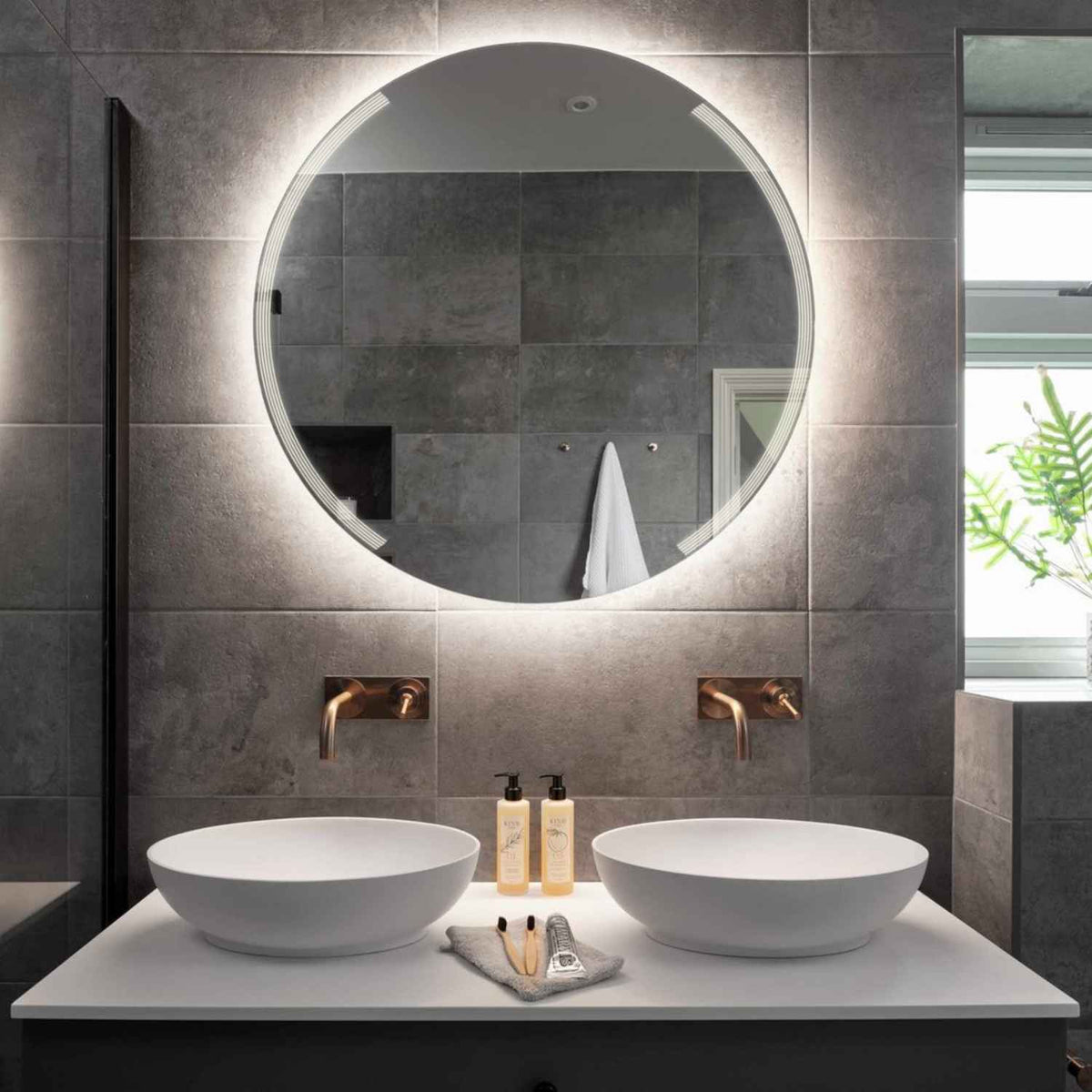 Espejo LED Redondo | Control por interruptor de pared | Luz blanca neutra - Reyze Seria Edge Model 7