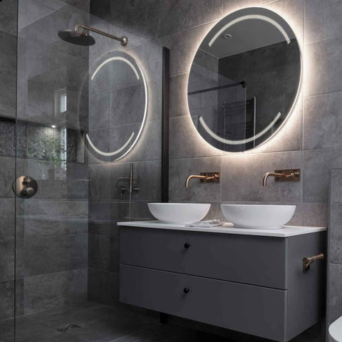 Espejo LED Redondo | Control por interruptor de pared | Luz blanca neutra - Reyze Seria Minimal Model 8