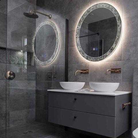 Espejo LED Redondo | Botones táctiles | Función antivaho | Luz blanca neutra - Reyze Seria Official Model 8