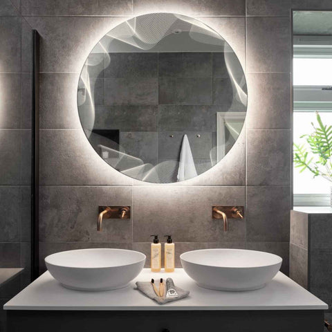 Espejo LED Redondo | Control por interruptor de pared | Luz blanca neutra - Reyze Seria Simetria Model 3
