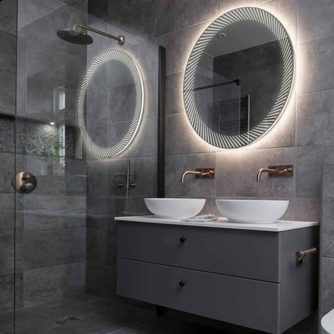 Espejo LED Redondo | Control por interruptor de pared | Luz blanca neutra - Reyze Seria Simetria Model 7