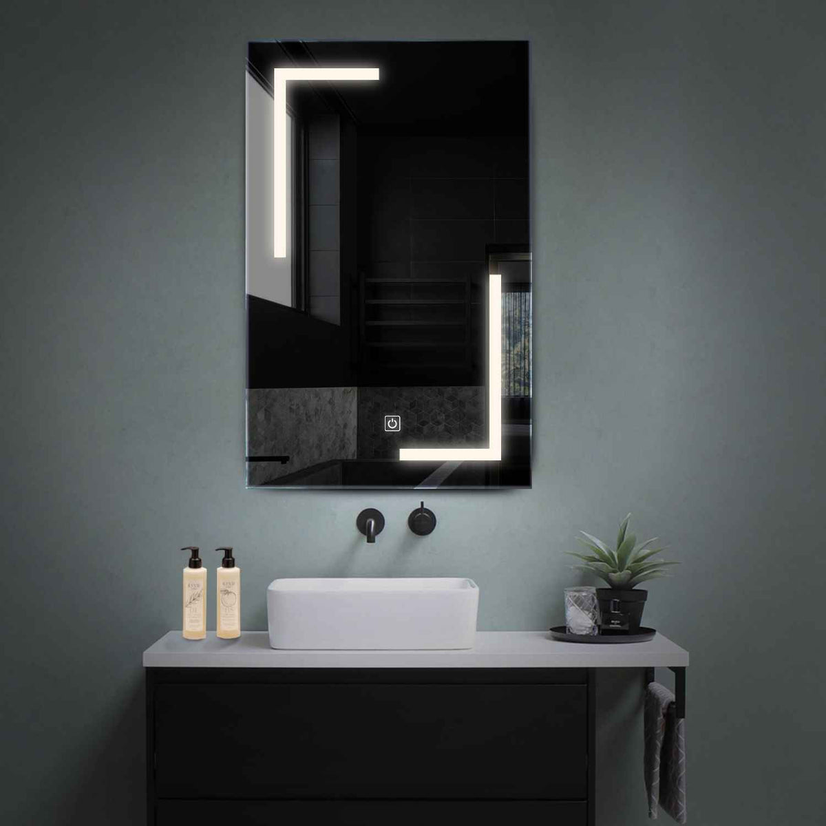 Espejo LED Vertical | Botón táctil | Luz blanca neutra - Reyze Seria Salono Model 3