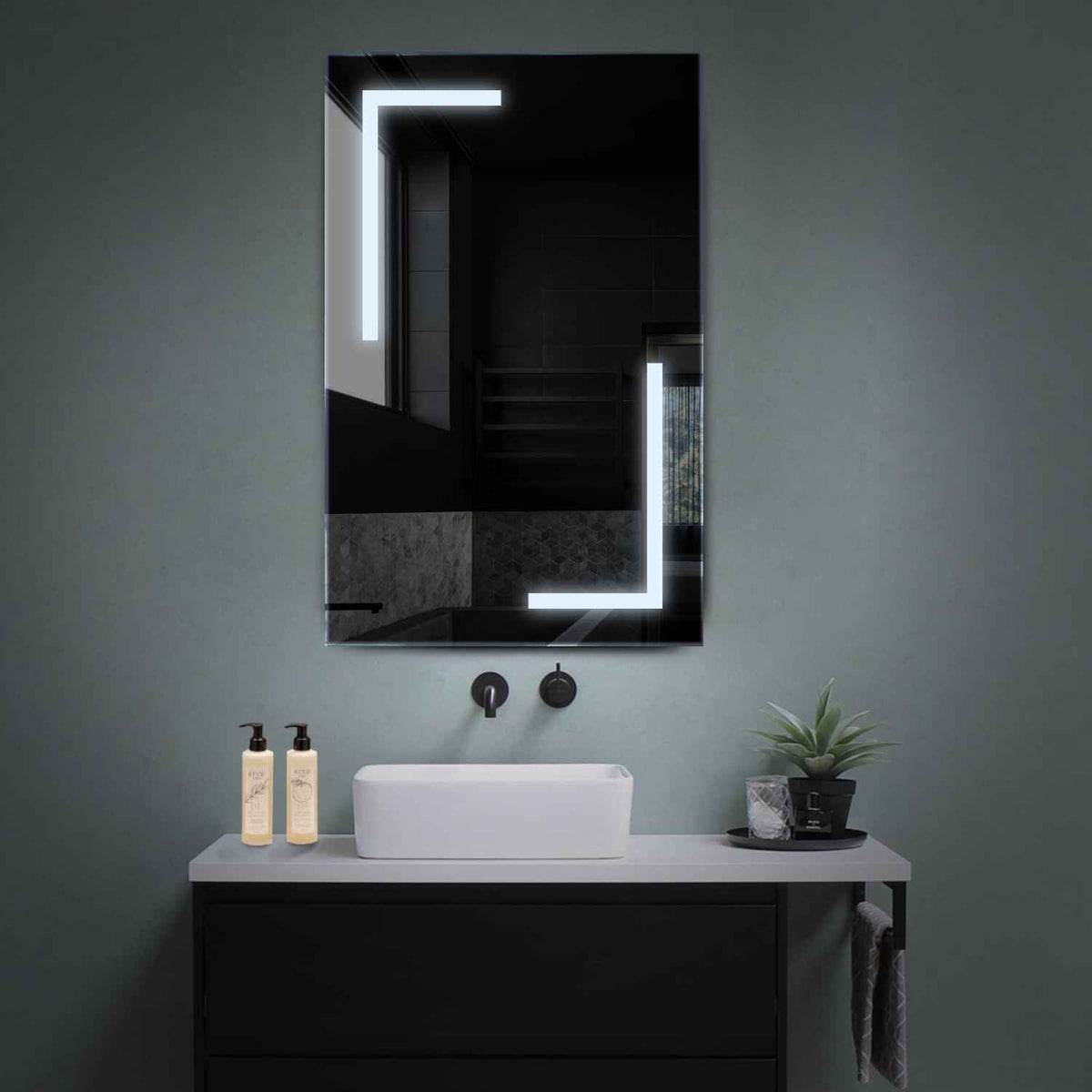 Espejo LED Vertical | Control por interruptor de pared | Luz blanca fría - Reyze Seria Salono Model 3
