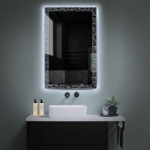 Espejo LED Vertical | Control por interruptor de pared | Luz blanca fría - Reyze Seria Simetria Model 1
