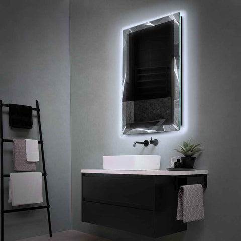 Espejo LED Vertical | Control por interruptor de pared | Luz blanca fría - Reyze Seria Simetria Model 2