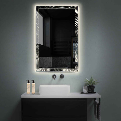 Espejo LED Vertical | Control por interruptor de pared | Luz blanca neutra - Reyze Seria Simetria Model 8