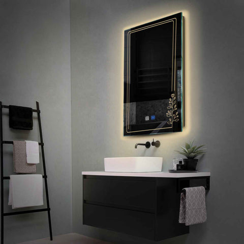 Espejo LED Vertical | Botones táctiles | Función antivaho | Luz blanca cálida - Reyze Seria Good Vibes Model 3