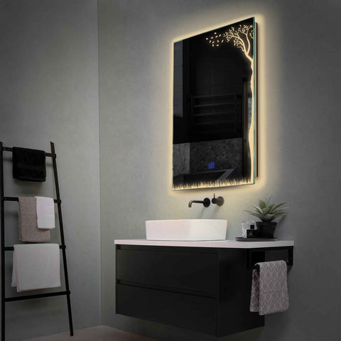 Espejo LED Vertical | Botón táctil | Luz blanca cálida - Reyze Seria Good Vibes Model 8