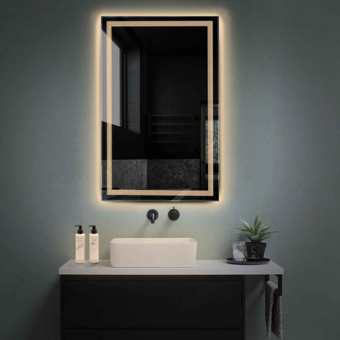 Espejo LED Vertical | Control por interruptor de pared | Luz blanca cálida - Reyze Seria Minimal Model 1