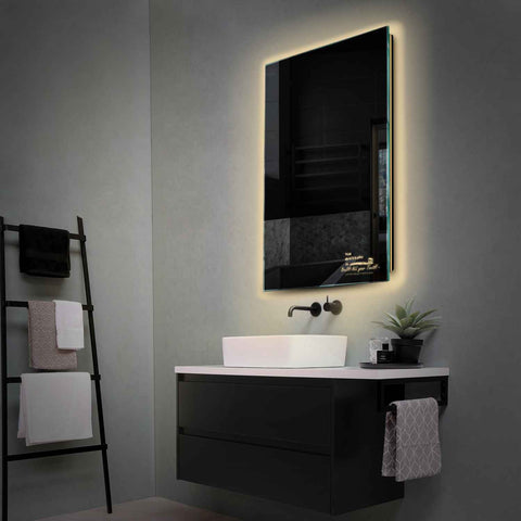 Espejo LED Vertical | Control por interruptor de pared | Luz blanca cálida - Reyze Seria Motivated Model 3