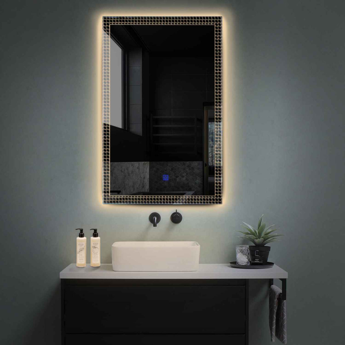 Espejo LED Vertical | Botón táctil | Luz blanca cálida - Reyze Seria Official Model 3