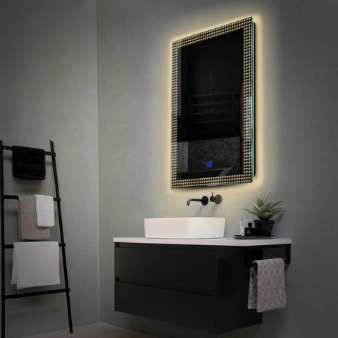 Espejo LED Vertical | Botón táctil | Luz blanca cálida - Reyze Seria Official Model 6