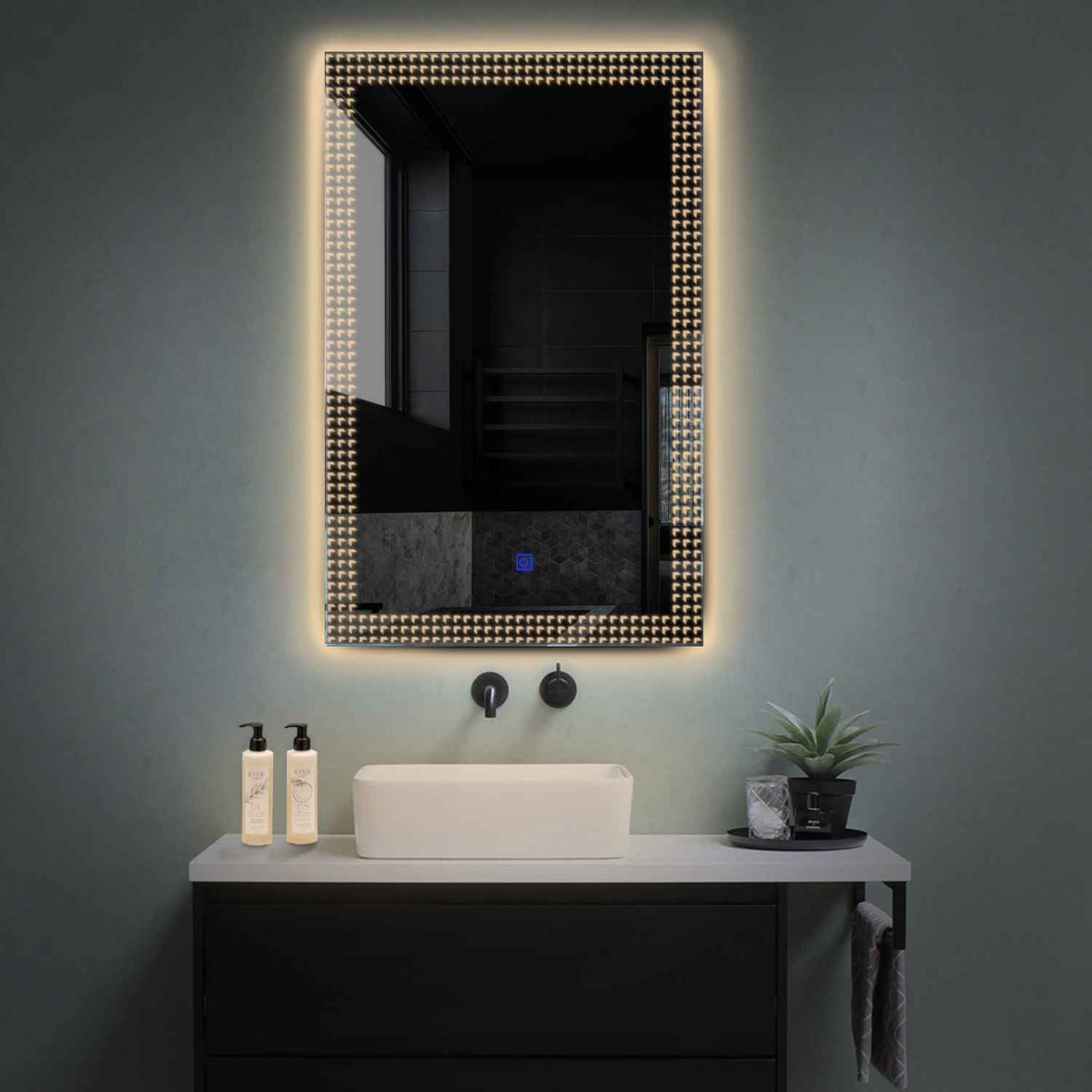Espejo LED Vertical | Botón táctil | Luz blanca cálida - Reyze Seria Official Model 6