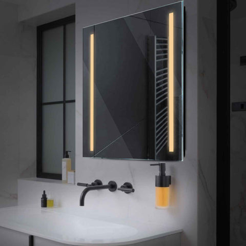 Espejo LED Cuadrado | Control por interruptor de pared | Luz blanca cálida - Reyze Seria Salono Model 5