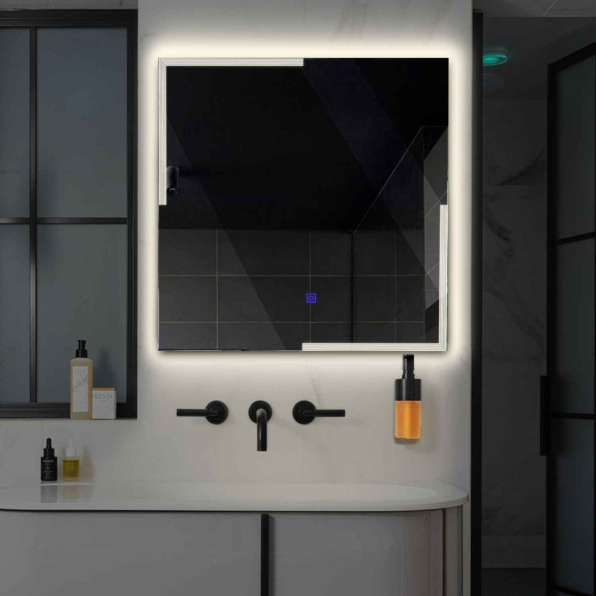 Espejo LED Cuadrado | Botón táctil | Luz blanca neutra - Reyze Seria Edge Model 2