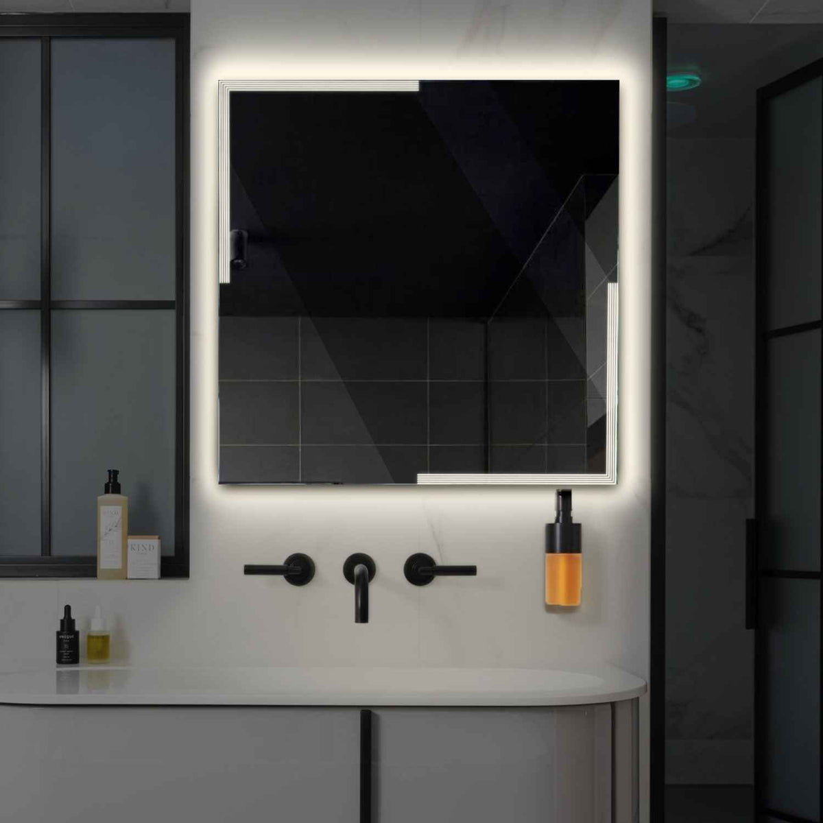 Espejo LED Cuadrado | Control por interruptor de pared | Luz blanca neutra - Reyze Seria Edge Model 2