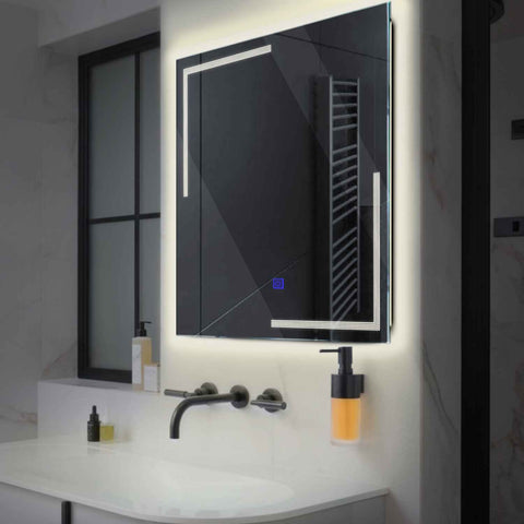 Espejo LED Cuadrado | Botón táctil | Luz blanca neutra - Reyze Seria Minimal Model 2