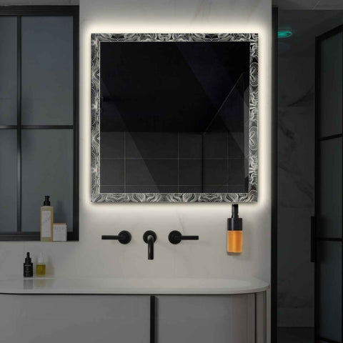 Espejo LED Cuadrado | Control por interruptor de pared | Luz blanca neutra - Reyze Seria Official Model 8