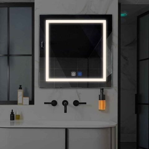 Espejo LED Cuadrado | Botones táctiles | Función antivaho | Luz blanca neutra - Reyze Seria Salono Model 1
