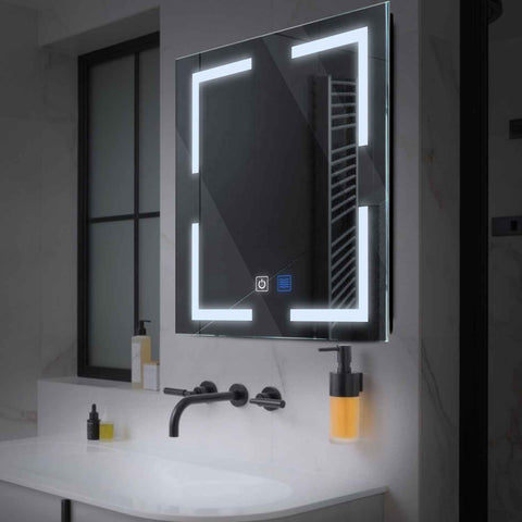 Espejo LED Cuadrado | Botones táctiles | Función antivaho | Luz blanca fría - Reyze Seria Salono Model 2