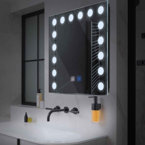 Espejo LED Cuadrado | Botones táctiles | Función antivaho | Luz blanca fría - Reyze Seria Salono Model 6