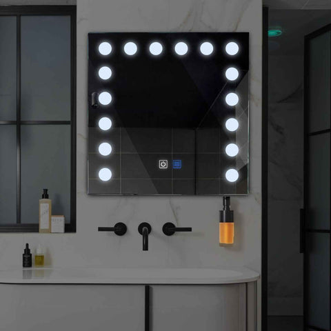 Espejo LED Cuadrado | Botones táctiles | Función antivaho | Luz blanca fría - Reyze Seria Salono Model 6