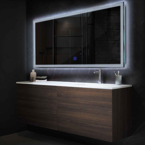 Espejo LED Rectangular | Botón táctil | Luz blanca fría - Reyze Seria Edge Model 1