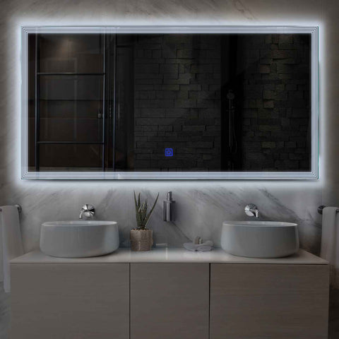 Espejo LED Rectangular | Botón táctil | Luz blanca fría - Reyze Seria Edge Model 1