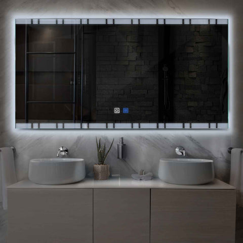 Espejo LED Rectangular | Botones táctiles | Función antivaho | Luz blanca fría - Reyze Seria Edge Model 3