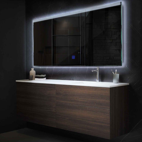 Espejo LED Rectangular | Botón táctil | Luz blanca fría - Reyze Seria Edge Model 5