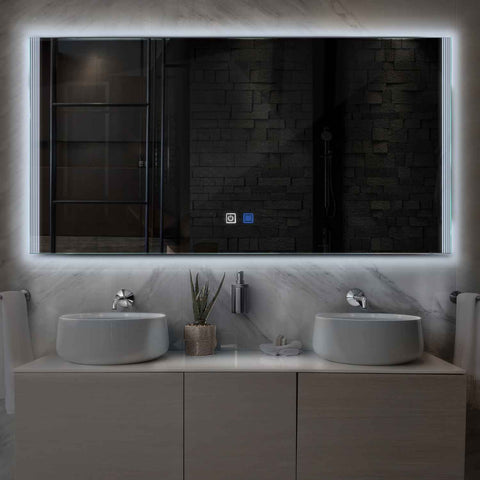 Espejo LED Rectangular | Botones táctiles | Función antivaho | Luz blanca fría - Reyze Seria Edge Model 7