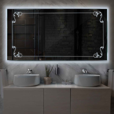 Espejo LED Rectangular | Control por interruptor de pared | Luz blanca fría - Reyze Seria Good Vibes Model 5
