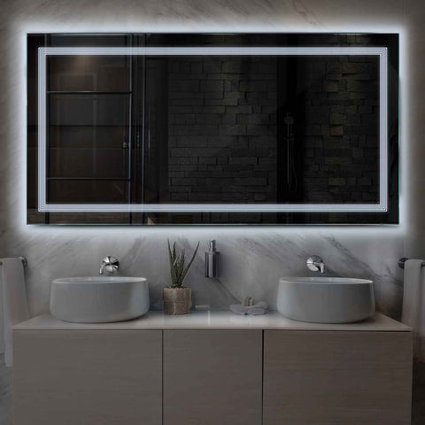 Espejo LED Rectangular | Control por interruptor de pared | Luz blanca fría - Reyze Seria Minimal Model 1