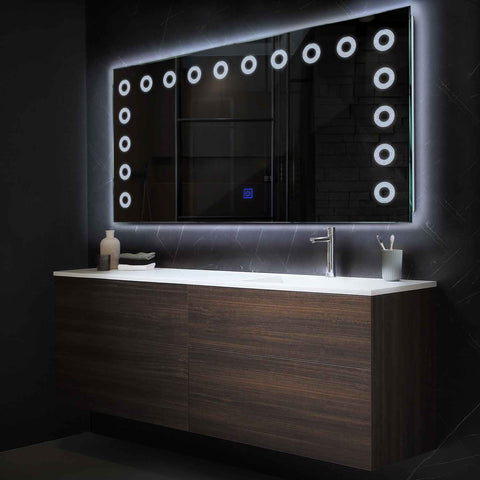 Espejo LED Rectangular | Botón táctil | Luz blanca fría - Reyze Seria Minimal Model 4