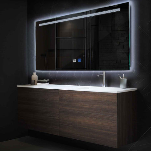 Espejo LED Rectangular | Botones táctiles | Función antivaho | Luz blanca fría - Reyze Seria Minimal Model 5