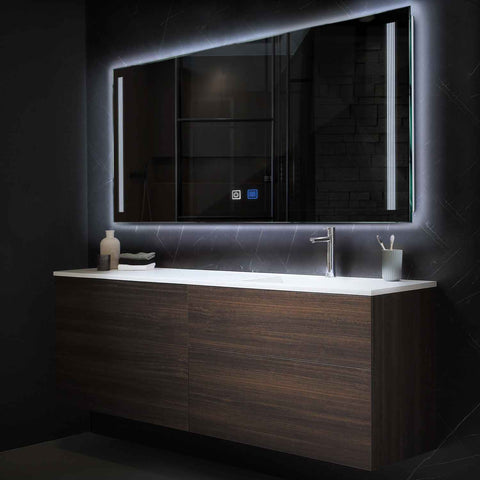 Espejo LED Rectangular | Botones táctiles | Función antivaho | Luz blanca fría - Reyze Seria Minimal Model 7