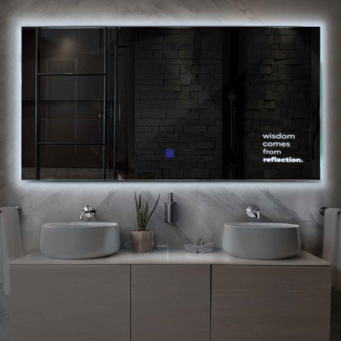 Espejo LED Rectangular | Botón táctil | Luz blanca fría - Reyze Seria Motivated Model 1