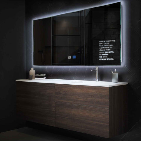 Espejo LED Rectangular | Botones táctiles | Función antivaho | Luz blanca fría - Reyze Seria Motivated Model 2