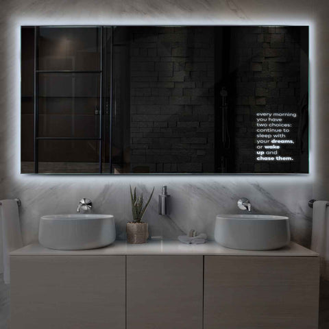 Espejo LED Rectangular | Control por interruptor de pared | Luz blanca fría - Reyze Seria Motivated Model 2