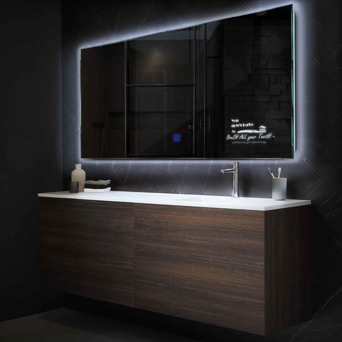 Espejo LED Rectangular | Botón táctil | Luz blanca fría - Reyze Seria Motivated Model 3