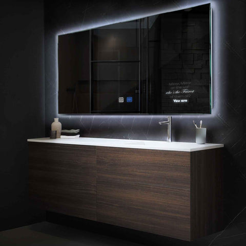 Espejo LED Rectangular | Botones táctiles | Función antivaho | Luz blanca fría - Reyze Seria Motivated Model 4