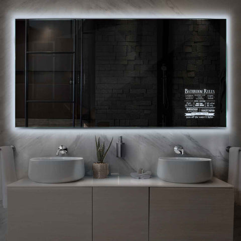 Espejo LED Rectangular | Control por interruptor de pared | Luz blanca fría - Reyze Seria Motivated Model 5