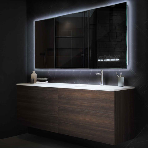 Espejo LED Rectangular | Control por interruptor de pared | Luz blanca fría - Reyze Seria Motivated Model 7