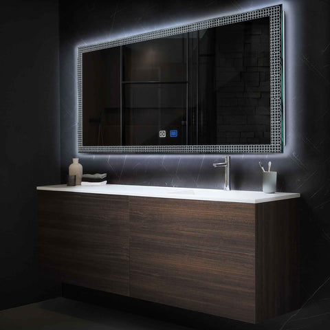 Espejo LED Rectangular | Botones táctiles | Función antivaho | Luz blanca fría - Reyze Seria Official Model 2