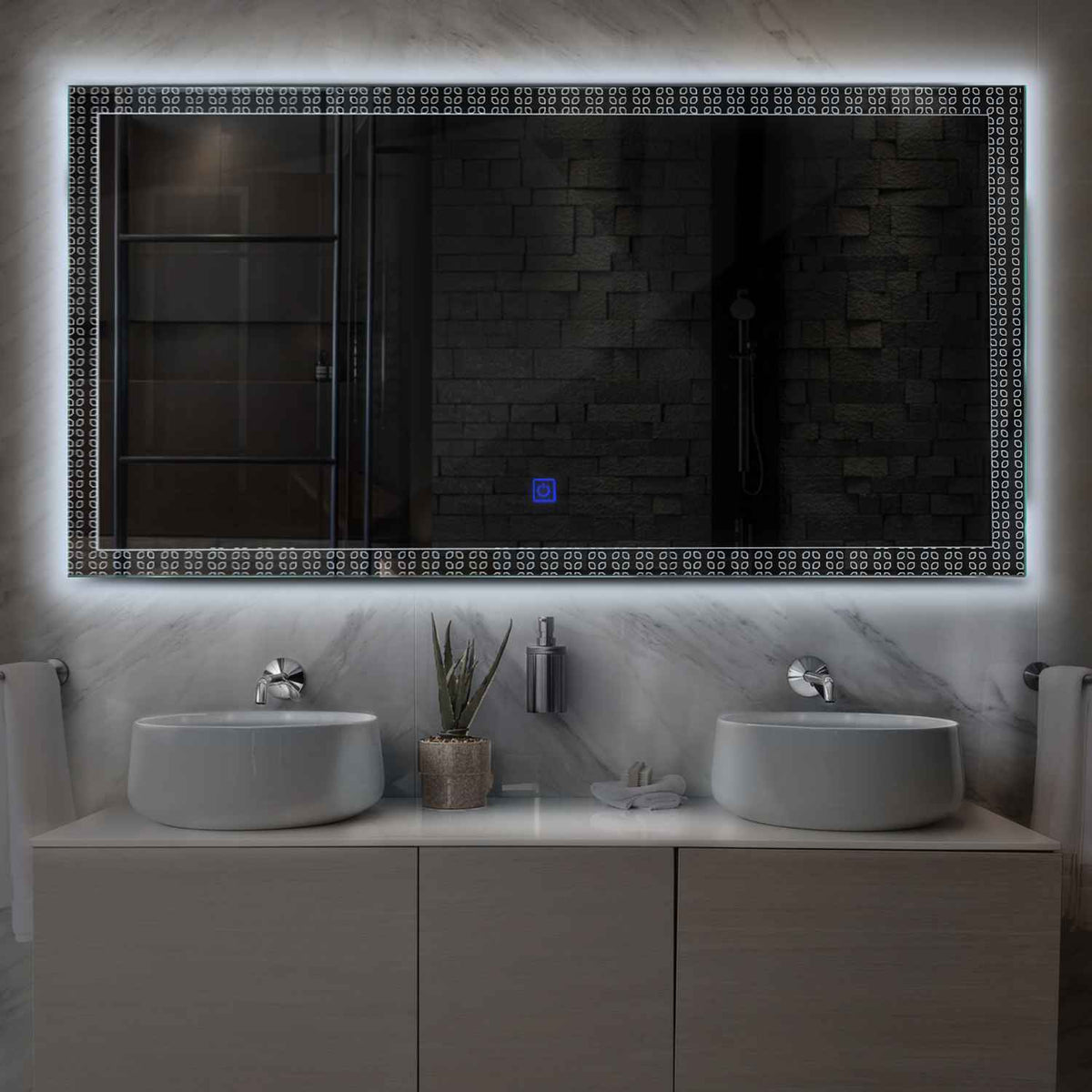 Espejo LED Rectangular | Botón táctil | Luz blanca fría - Reyze Seria Official Model 5