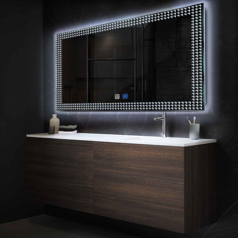 Espejo LED Rectangular | Botones táctiles | Función antivaho | Luz blanca fría - Reyze Seria Official Model 6