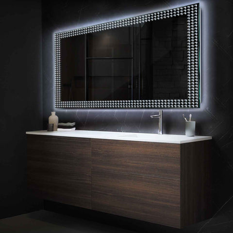 Espejo LED Rectangular | Control por interruptor de pared | Luz blanca fría - Reyze Seria Official Model 6