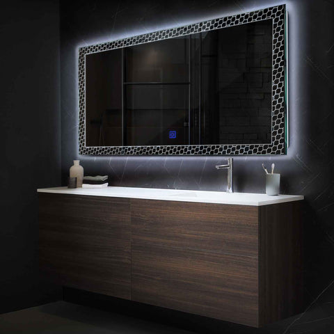 Espejo LED Rectangular | Botón táctil | Luz blanca fría - Reyze Seria Official Model 7