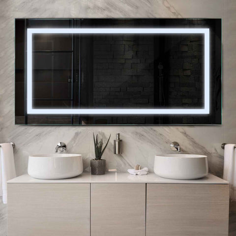 Espejo LED Rectangular | Control por interruptor de pared | Luz blanca fría - Reyze Seria Salono Model 1
