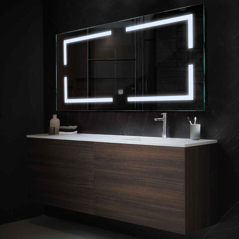 Espejo LED Rectangular | Botón táctil | Luz blanca fría - Reyze Seria Salono Model 2